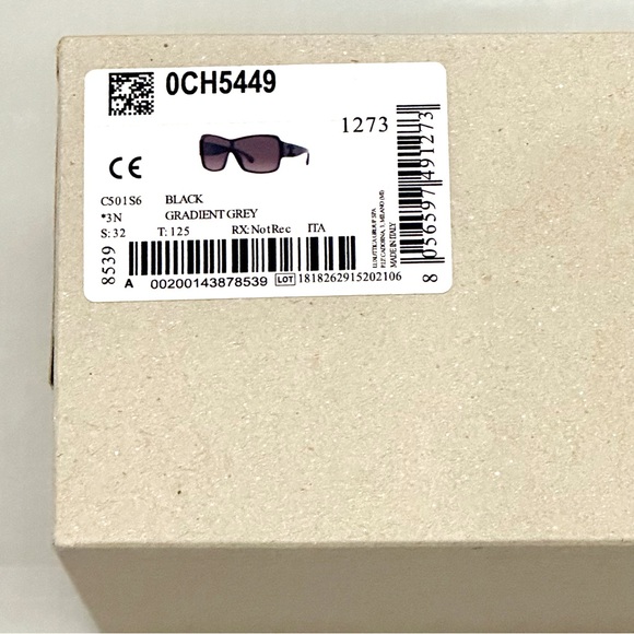 NWT Chanel 5449-C501/S6 Women's Black Shield Gradient Sunglasses - Picture 9 of 16